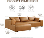 Load image into Gallery viewer, 113&quot; Wide Sectional Leather Sofa, Modern L-Shaped Sofa Couch with Chaise
