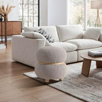 Load image into Gallery viewer, Khaki Pebble Round Ottoman #100047
