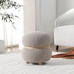Load image into Gallery viewer, Khaki Pebble Round Ottoman #100047
