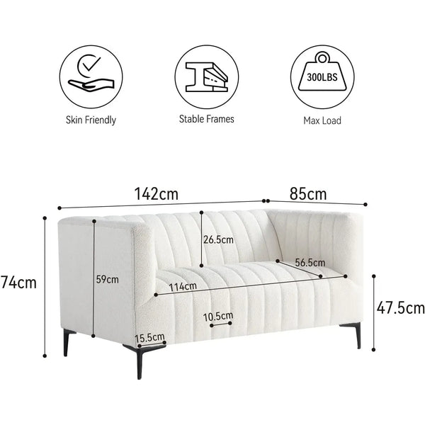 White Tufted Sofa 2 Seaters Get set style furniture