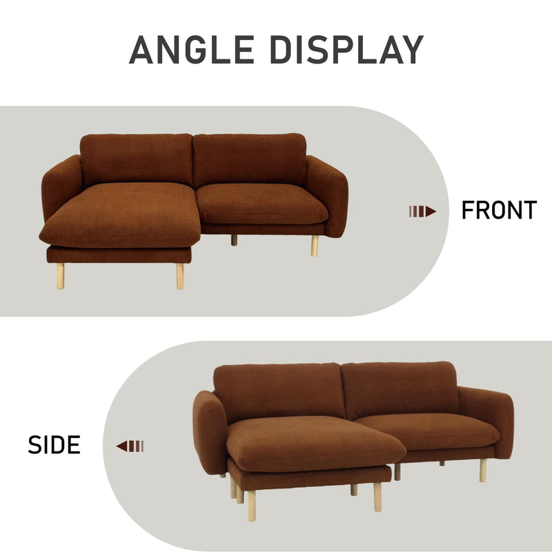 Chestnut Modern L Shape Sectional Sofa 