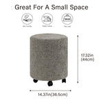 Load image into Gallery viewer, Dark Grey Round Ottoman With Pulley #100149
