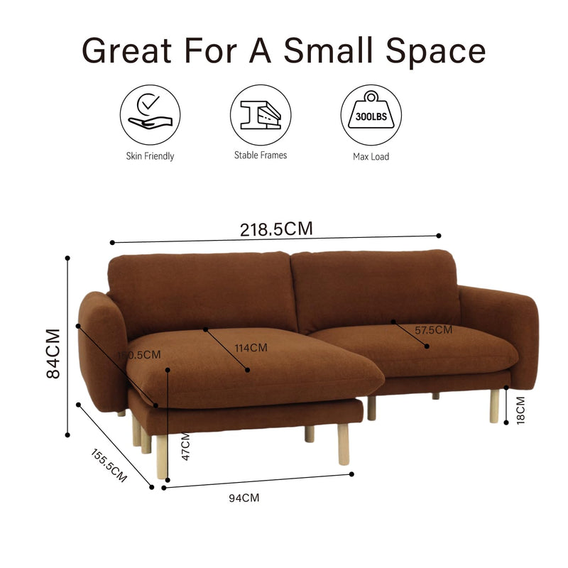 Chestnut Modern L Shape Sectional Sofa 