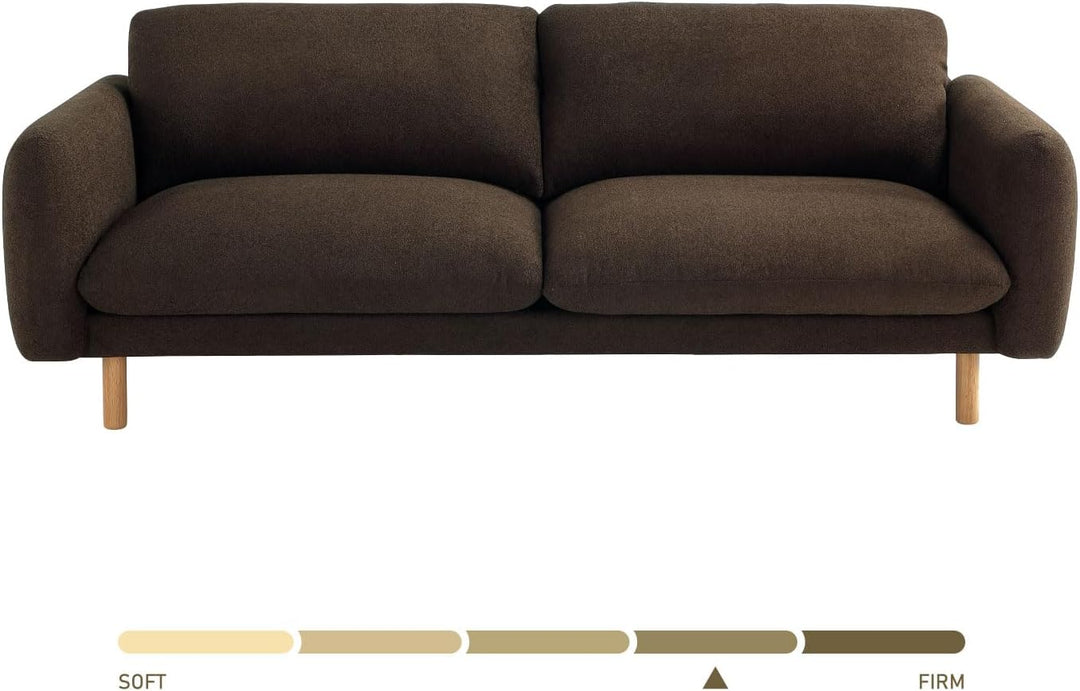 Chocolate 86" Wide Mid Century Modern Upholstered Sofa with Comfort Cushions