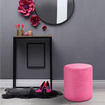 Load image into Gallery viewer, Pink Fabric Round Ottoman #100056
