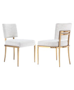 Load image into Gallery viewer, Levante Boucle Fabric Upholstered with Metal base Dining Chair ( Set of 2 )
