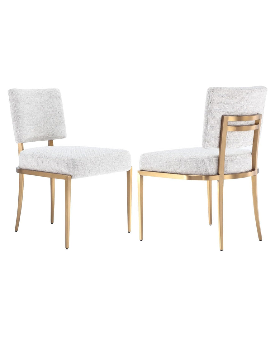 Levante Boucle Fabric Upholstered with Metal base Dining Chair ( Set of 2 )