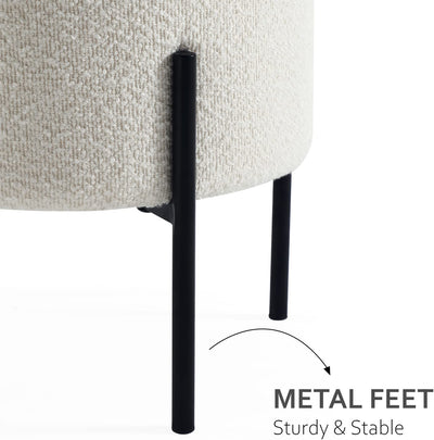 White Boucle Multifunctional Stool