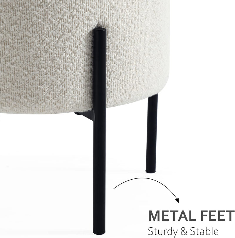 White Boucle Multifunctional Stool