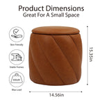Load image into Gallery viewer, Dark Brown Faux Leather Storage Ottoman #100129
