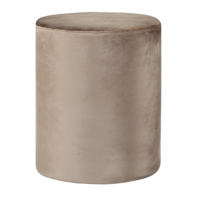 Beige Velvet Round Ottoman #100144