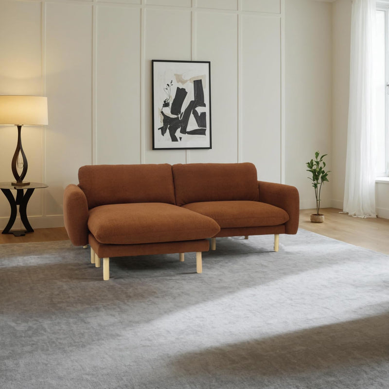 Chestnut Modern L Shape Sectional Sofa 