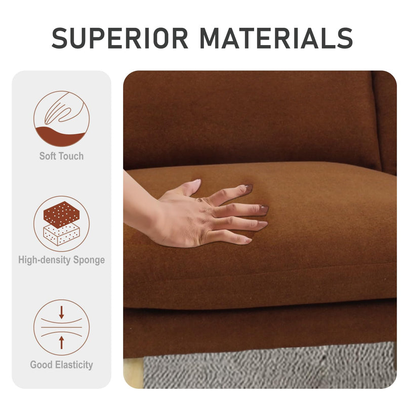 Chestnut Modern L Shape Sectional Sofa 