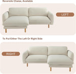 Load image into Gallery viewer, Off White Convertible Sectional Sofa, Modern L Shape Couches with Left/Right Chaise, 86&quot;Wide Mid-Century Sofa with Reversible Cushions
