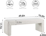 Load image into Gallery viewer, White Boucle Ottoman Bench #900001

