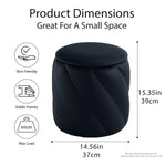 Load image into Gallery viewer, Black Faux Leather Storage Ottoman #100135