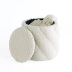 Load image into Gallery viewer, Round Ottoman with Soft Padded Seat, Storage Vanity Stool for Makeup, Upholstered Footrest Stool Ottoman Foot Stool (White) #100202