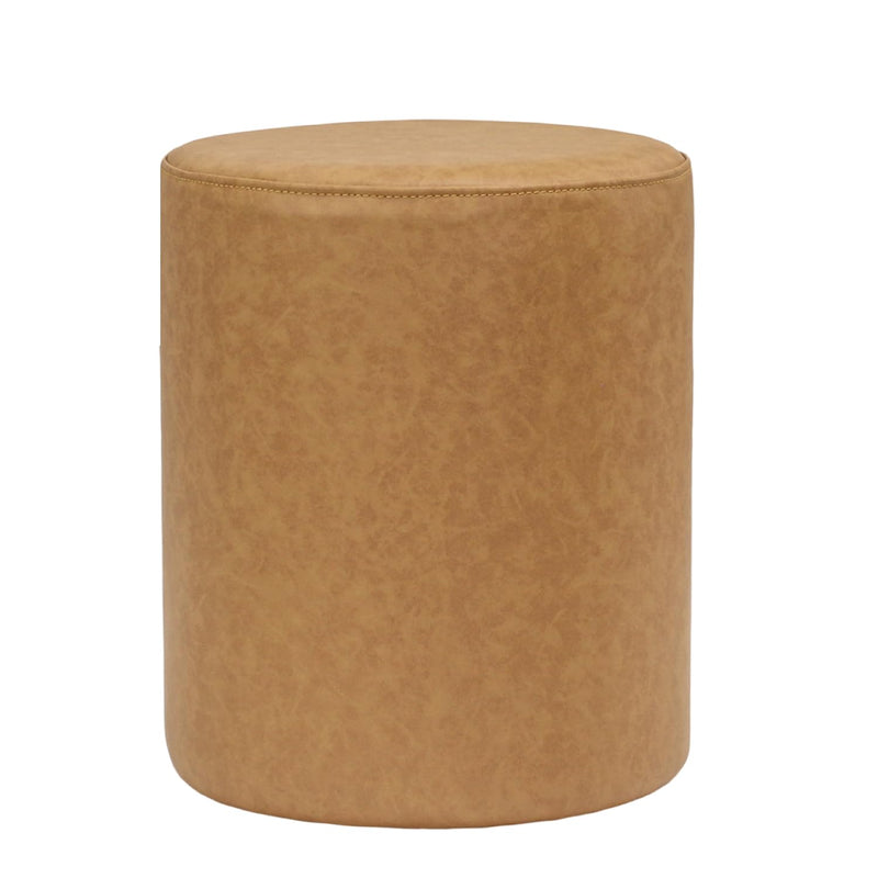 Tan Round Ottoman 