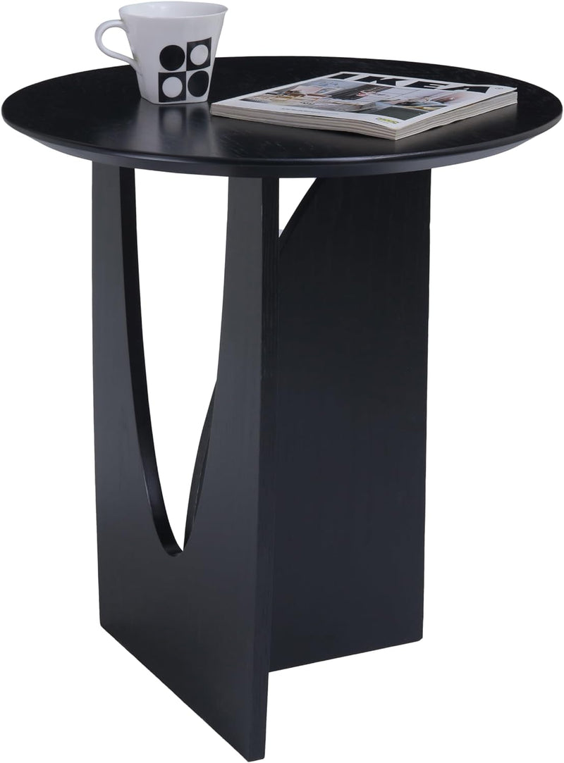 Black Round End Table 