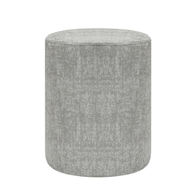 Dark Grey Velvet Round Ottoman #100143