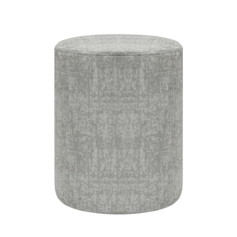 Dark Grey Velvet Round Ottoman 