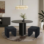 Load image into Gallery viewer, Moony Black with White Boucle U Shaped Ottoman