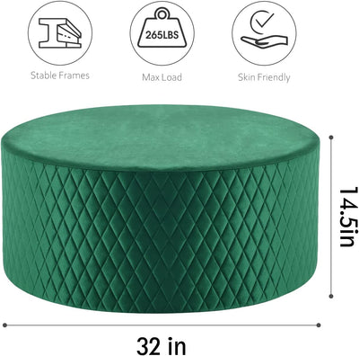 Solid Green Round Coffee Table