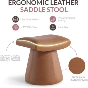Archer Leather Saddle Ottoman Get Set Style Furniture