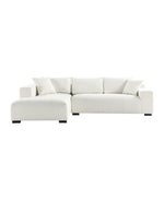 Load image into Gallery viewer, 113&quot; Wide Sectional sofa, Modern Boucle Fabric L-Shaped Sofa Couch Bed, 2 Pieces Modular Sectional Couch with Left Facing Chaise and 2 Pillows (White)

