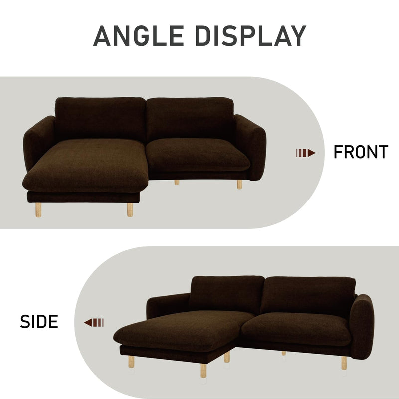 Chocolate Modern L Shape Sectional Sofa 