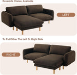 Load image into Gallery viewer, Chocolate Convertible Sectional Sofa, Modern L Shape Couches with Left/Right Chaise, 86&quot;Wide Mid-Century Sofa with Reversible Cushions

