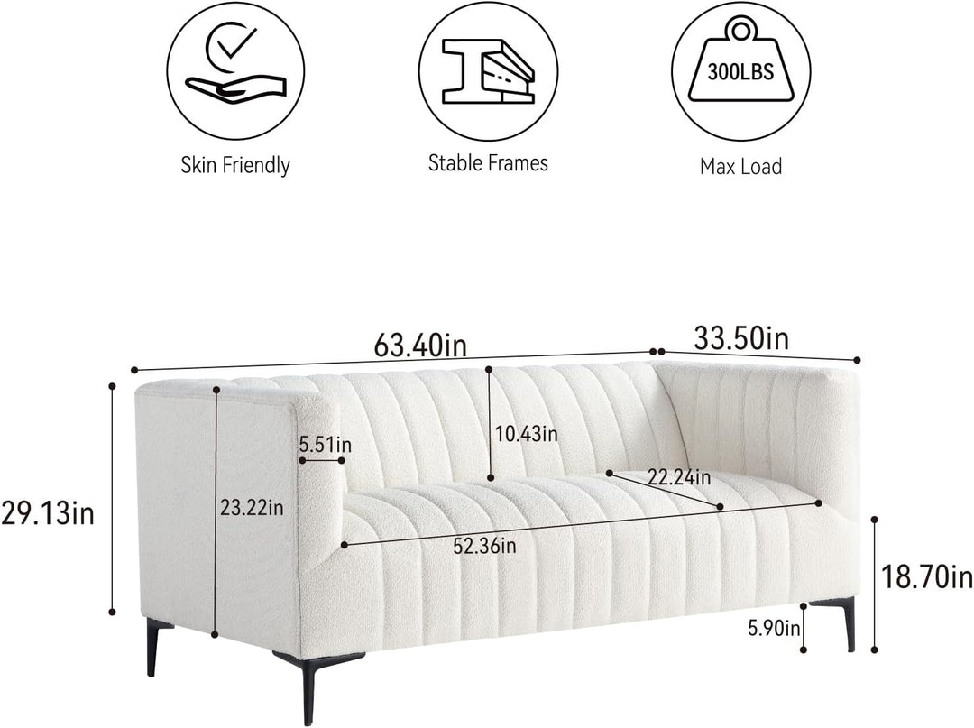 White Tufted Sofa - 3 Seats #030003