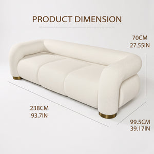 Aurelia Channel-Tufted Sofa (White) Get Set Style Furniture