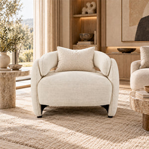 Echo Bouclé Barrel Chair (White) Get Set Style Furniture