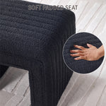 Load image into Gallery viewer, Black U Shaped Boucle Ottoman #100044
