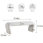Load image into Gallery viewer, White Curved Boucle Ottoman Bench #900002
