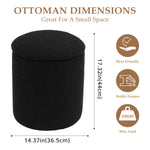 Load image into Gallery viewer, Black Round Ottoman With Storage #100117
