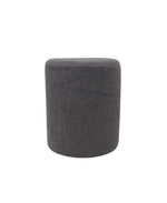 Load image into Gallery viewer, Linen Dark Gray Round Ottoman
