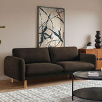 Load image into Gallery viewer, Chocolate 86&quot; Wide Mid Century Modern Upholstered Sofa with Comfort Cushions
