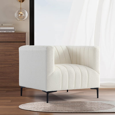 White Tufted Sofa - 1 Seat #010003