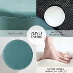 Load image into Gallery viewer, Green Velvet Round Ottoman #100030
