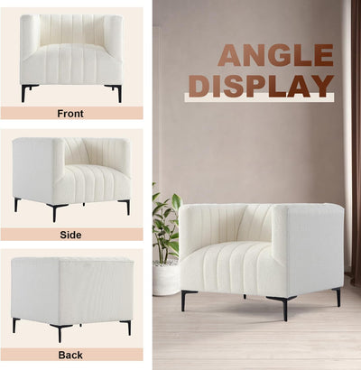 White Tufted Sofa - 1 Seat #010003