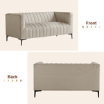 Load image into Gallery viewer, 3 Seats Khaki Tufted Sofa #030001
