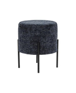 Load image into Gallery viewer, Linen Round Multifunctional Stool with Black Metal Legs (Blue)
