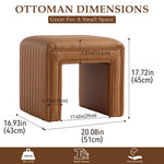 Load image into Gallery viewer, Brown U Shaped Leather Ottoman #100133
