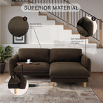 Load image into Gallery viewer, Chocolate Convertible Sectional Sofa, Modern L Shape Couches with Left/Right Chaise, 86&quot;Wide Mid-Century Sofa with Reversible Cushions

