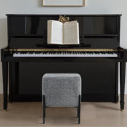 Everest Ivory Cube Shaped Boucle Dark Gray Stool