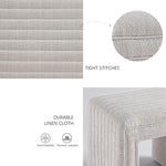 Load image into Gallery viewer, Moony Beige with White Boucle U Shaped Ottoman #100190