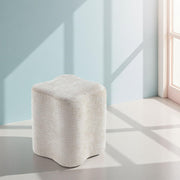 Flower Shaped Accent Stool, Plush petal-shaped ottoman (Gray) #100168