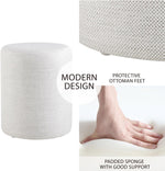 Load image into Gallery viewer, Linen Round Ottoman
